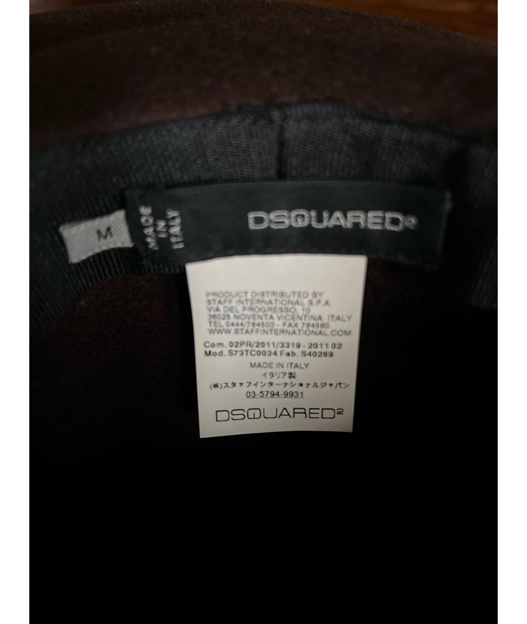 DSQUARED2 Коричневая шерстяная шляпа, фото 3