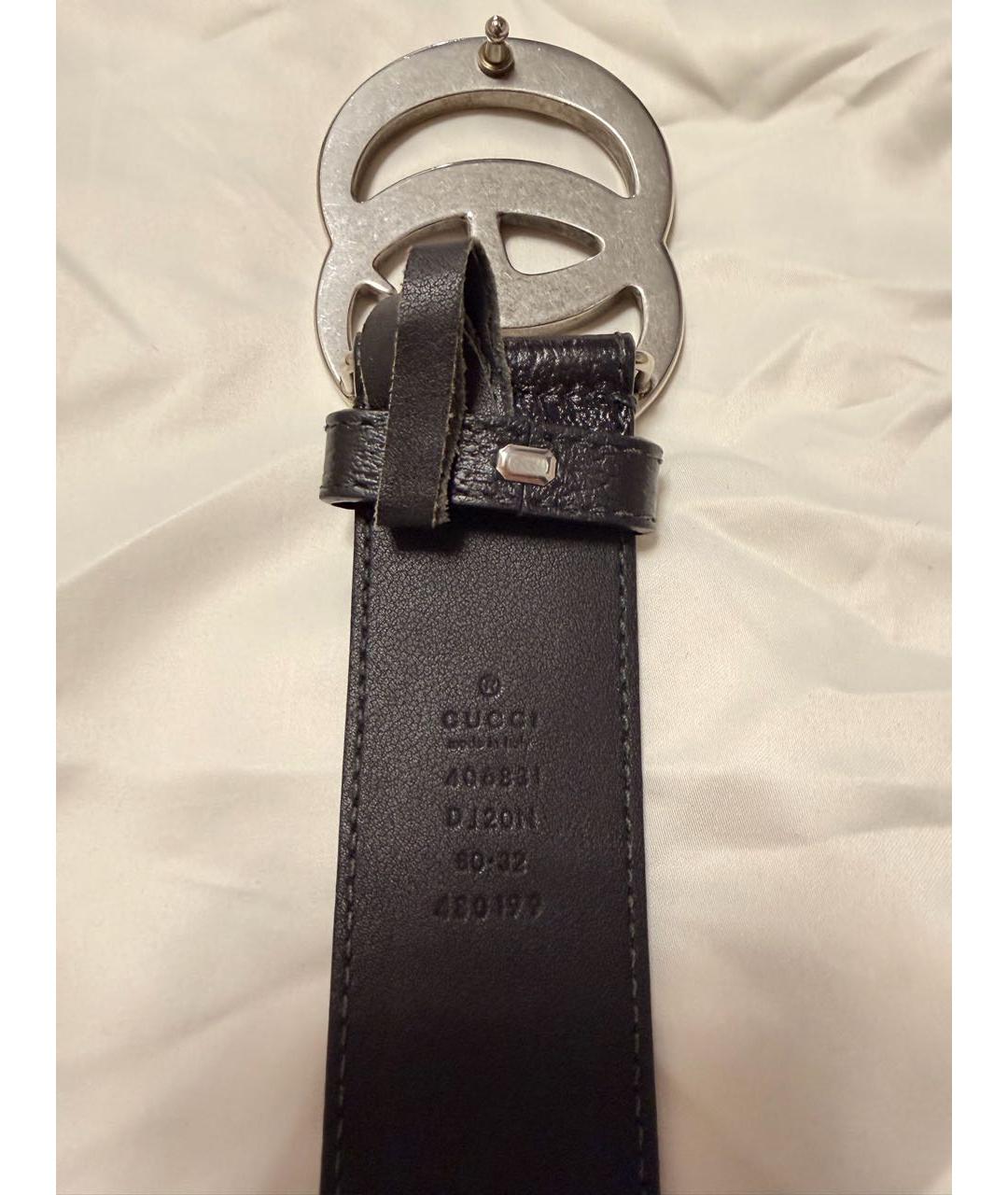 GUCCI Черный кожаный ремень, фото 3