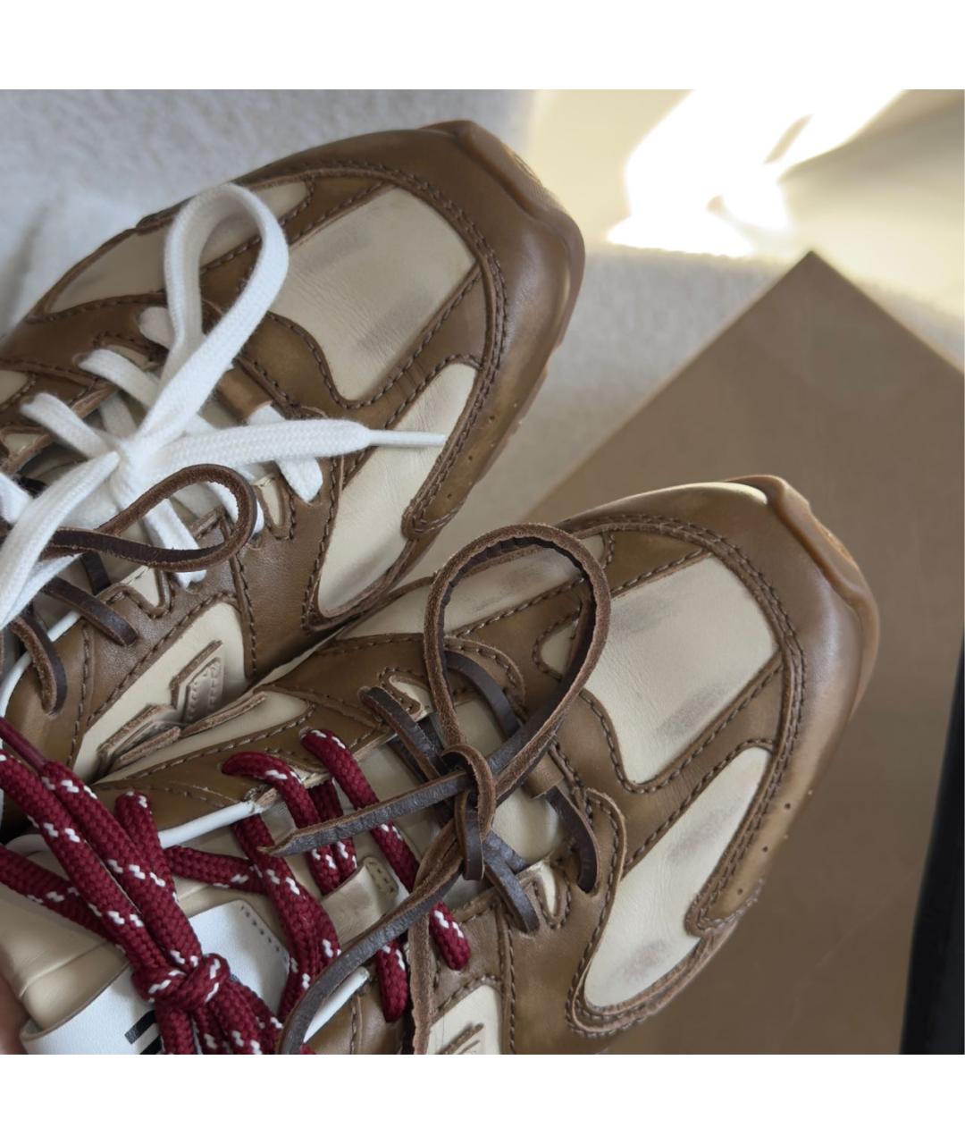 MIU MIU Бежевые кожаные мюли, фото 3