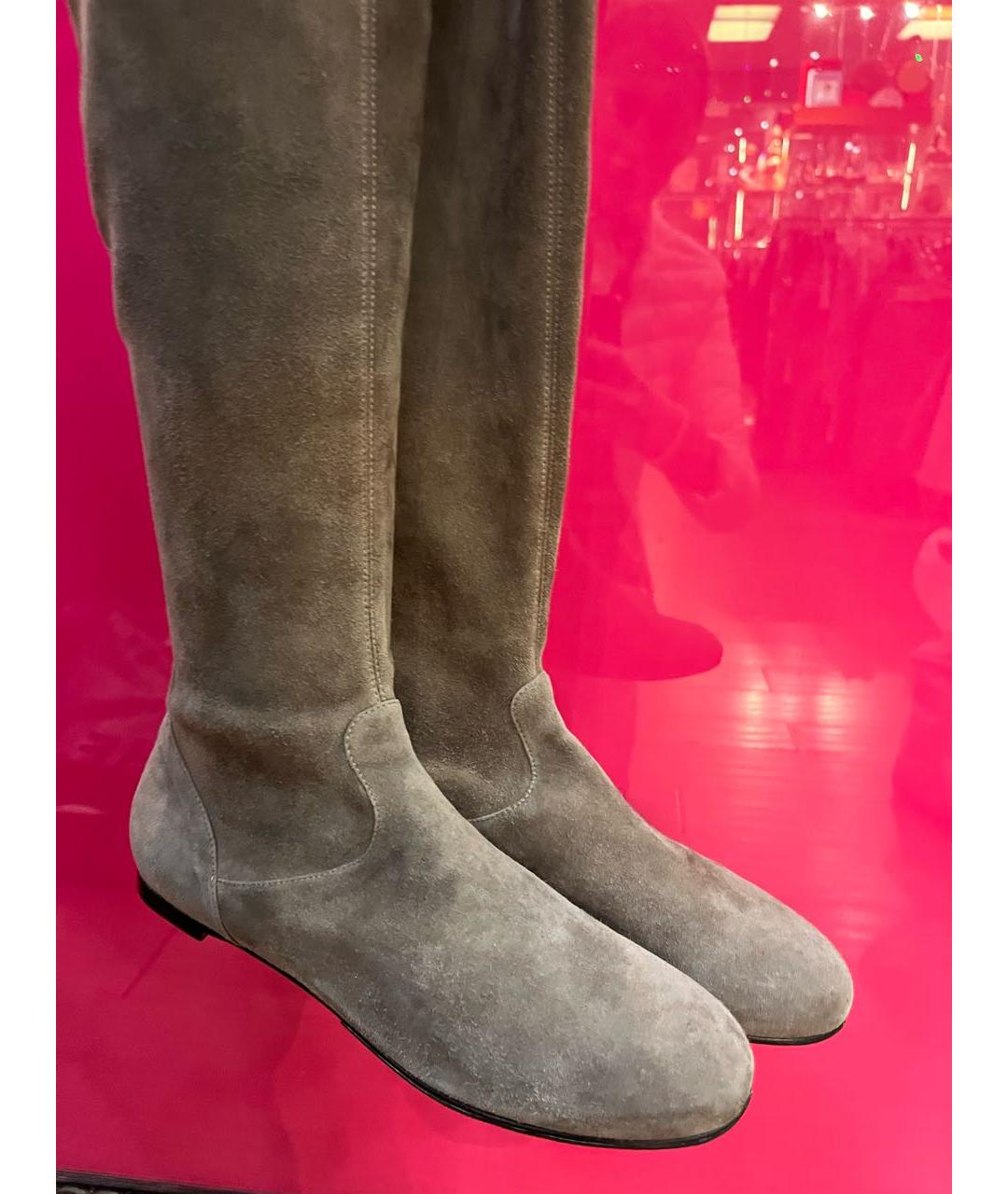 GIANVITO ROSSI Бежевые замшевые ботфорты, фото 2