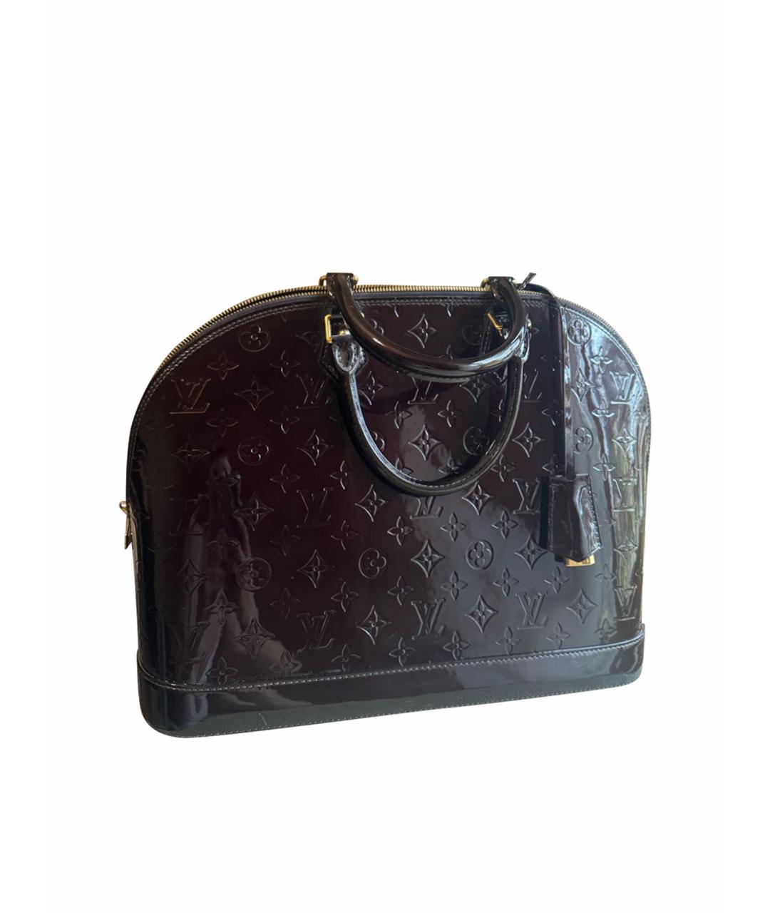 LOUIS VUITTON Бордовая кожаная сумка с короткими ручками, фото 1