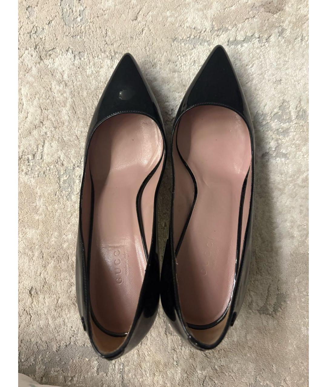 GUCCI Черные туфли из лакированной кожи, фото 2