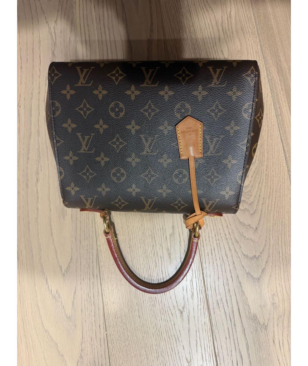 LOUIS VUITTON Коричневая сумка с короткими ручками из канвы, фото 2
