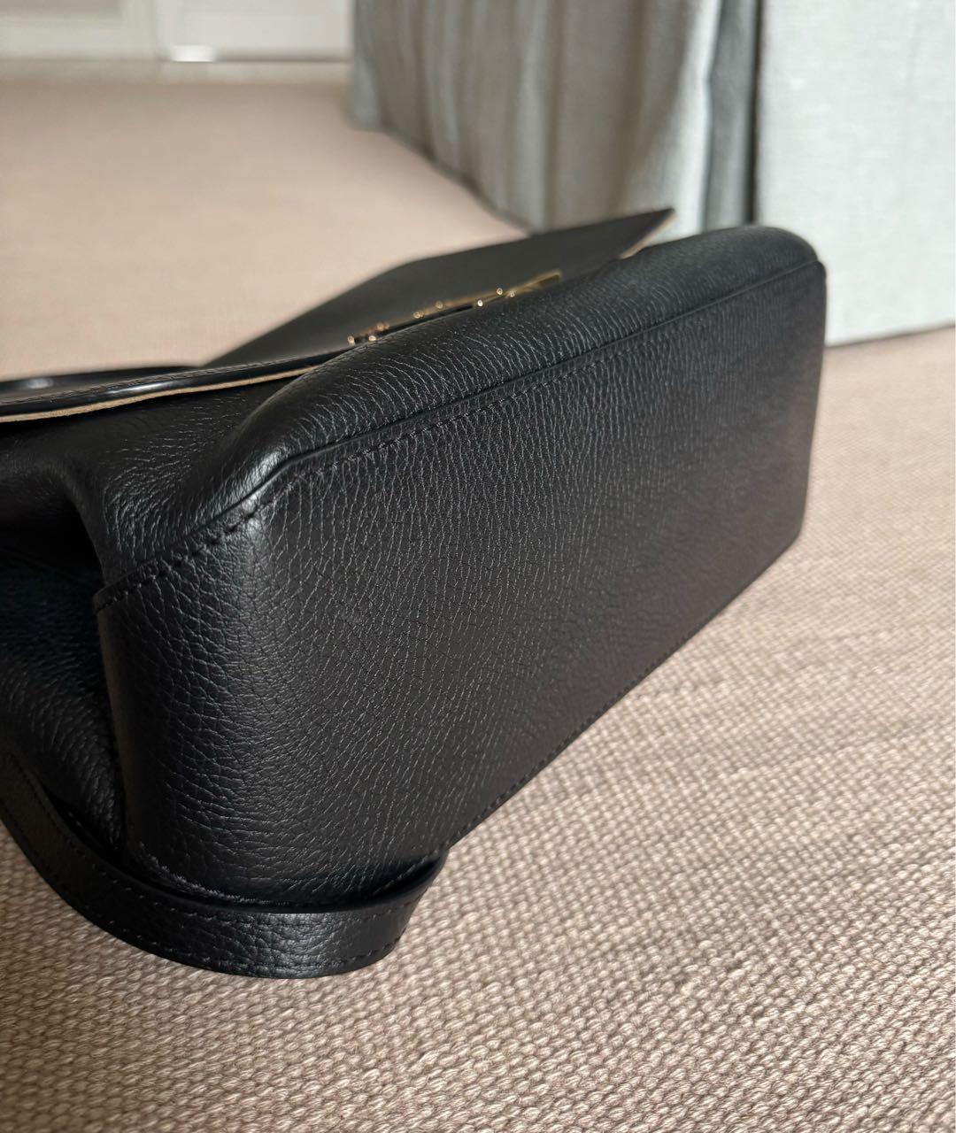 LOUIS VUITTON Черная кожаная сумка через плечо, фото 8