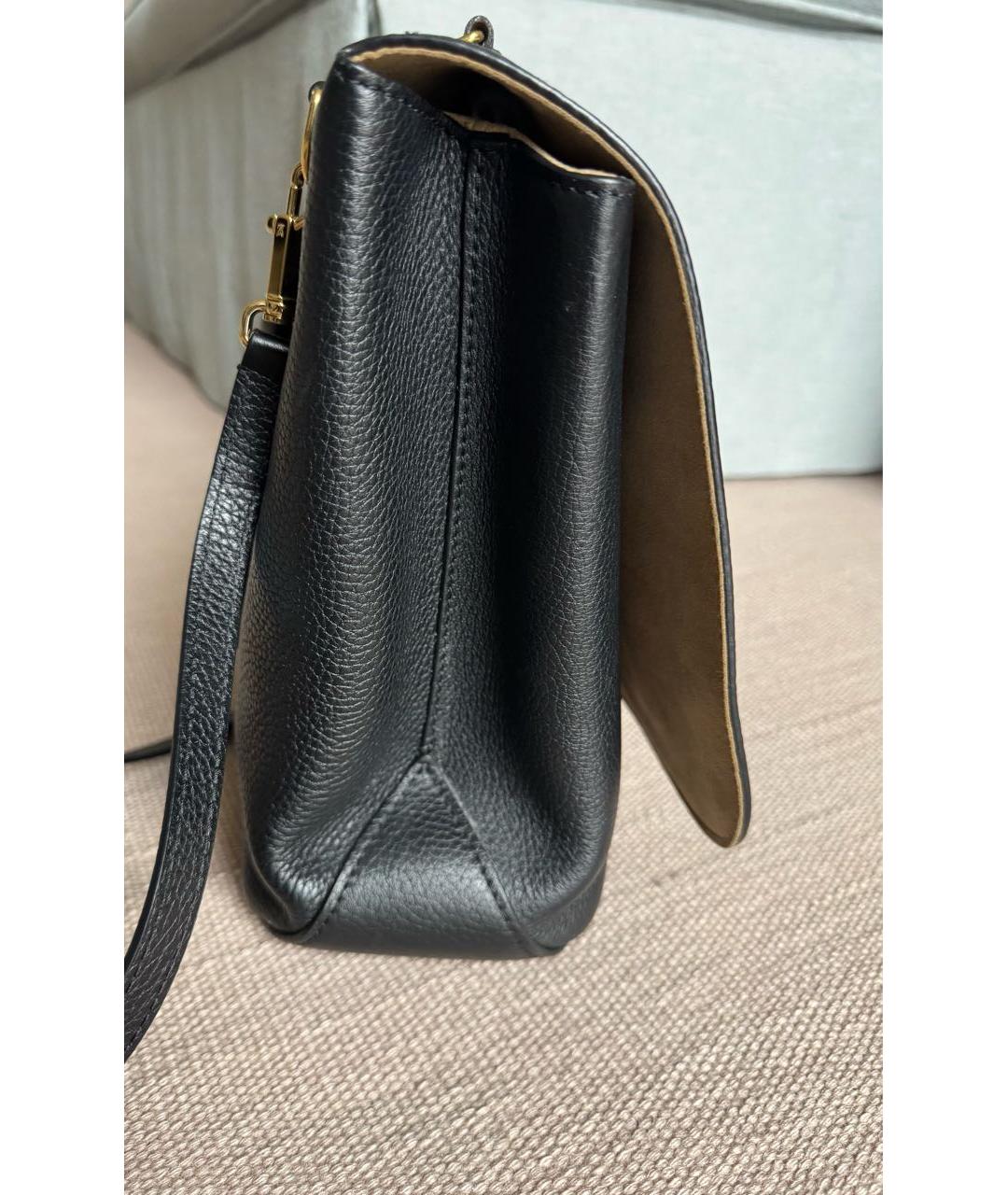 LOUIS VUITTON Черная кожаная сумка через плечо, фото 7