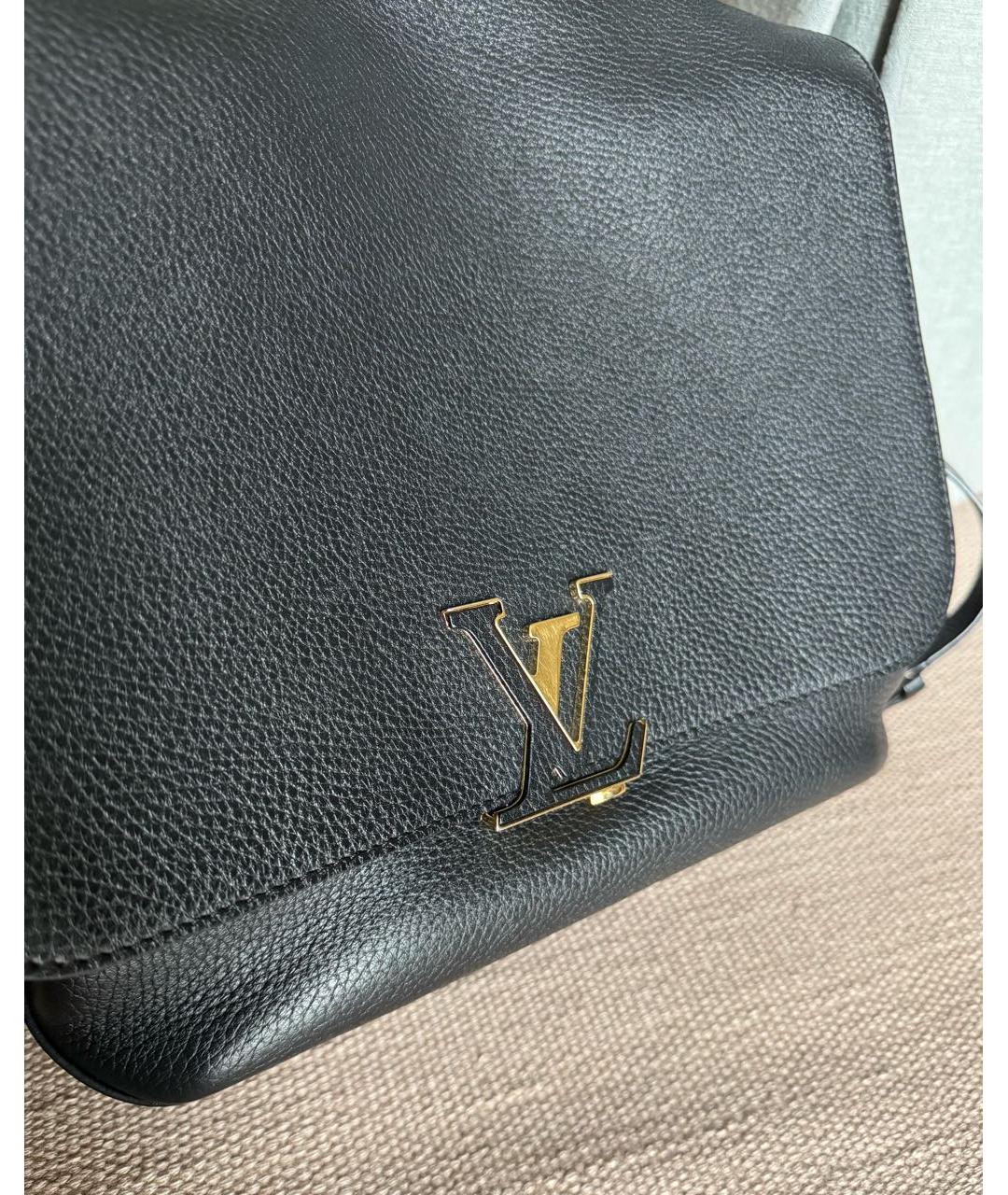 LOUIS VUITTON Черная кожаная сумка через плечо, фото 6