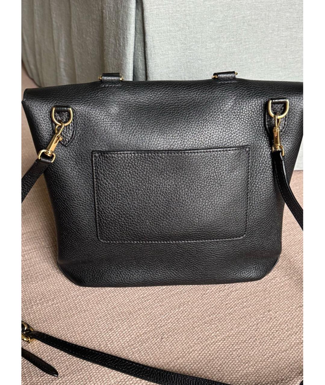 LOUIS VUITTON Черная кожаная сумка через плечо, фото 2
