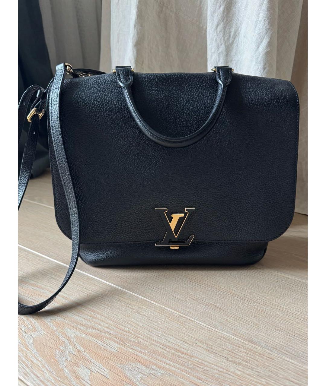 LOUIS VUITTON Черная кожаная сумка через плечо, фото 9