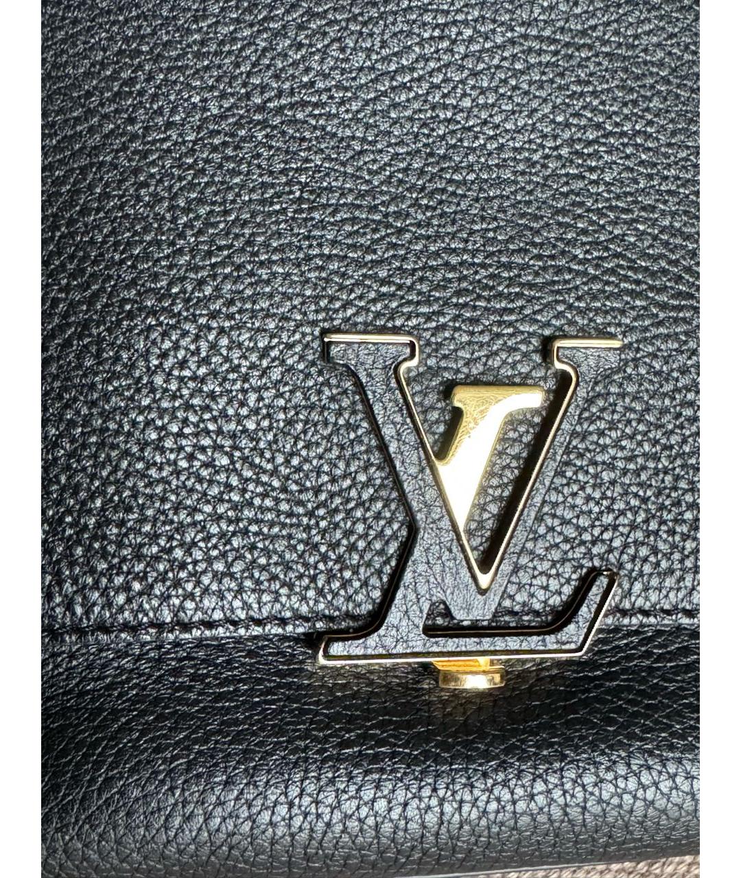 LOUIS VUITTON Черная кожаная сумка через плечо, фото 3
