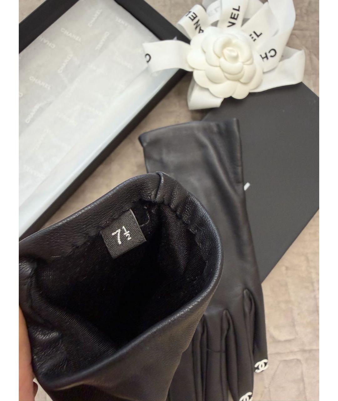 CHANEL Черные кожаные перчатки, фото 3