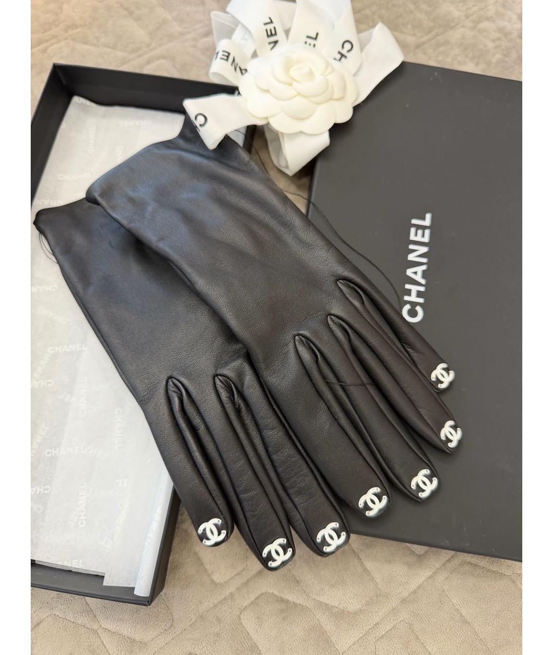 CHANEL Черные кожаные перчатки, фото 4