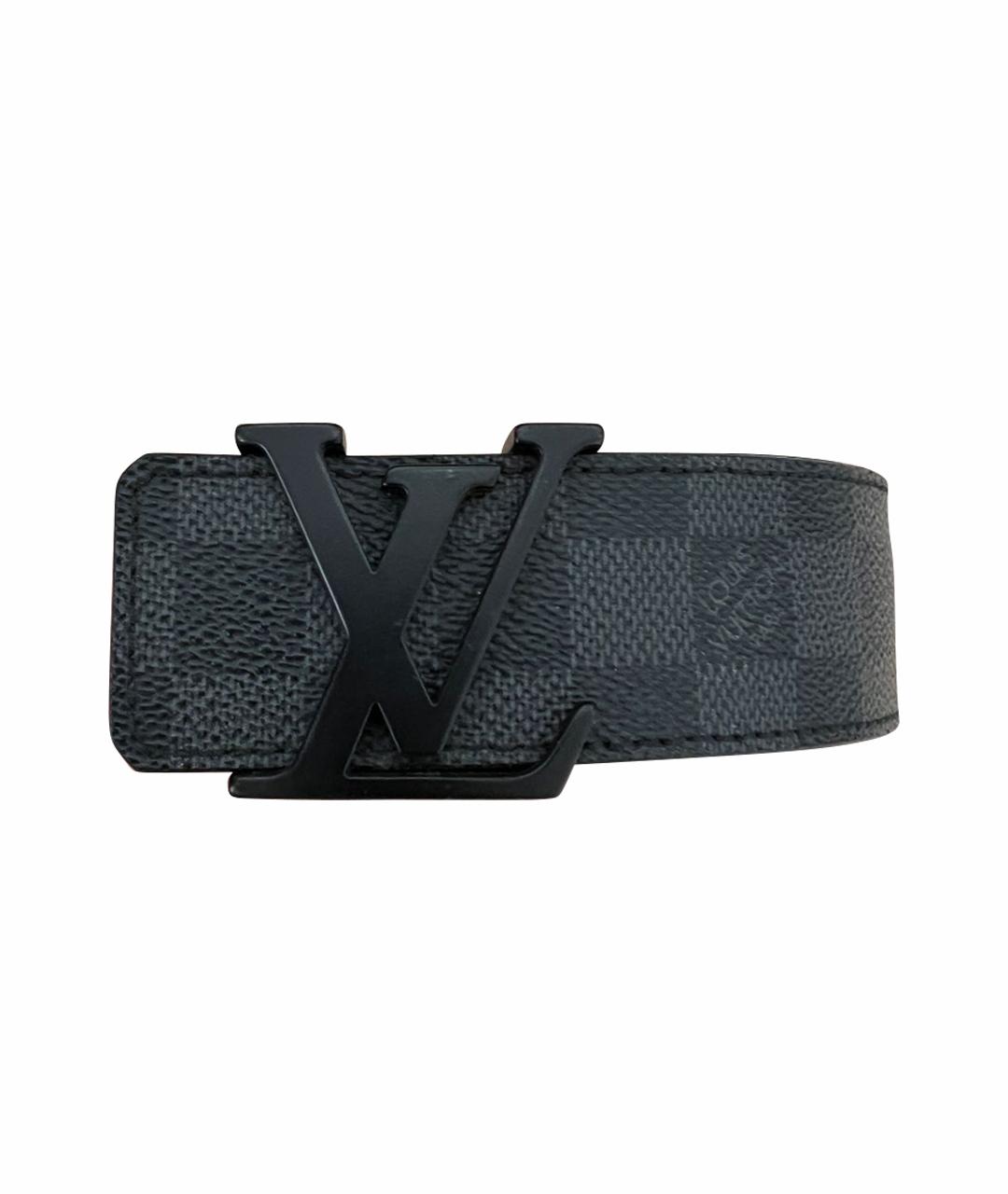 LOUIS VUITTON Черный кожаный ремень, фото 1