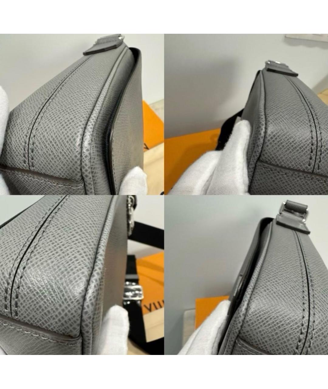 LOUIS VUITTON Серая кожаная сумка на плечо, фото 7