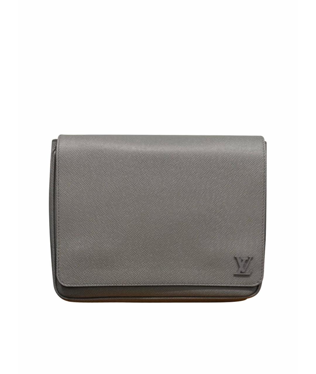 LOUIS VUITTON Серая кожаная сумка на плечо, фото 1