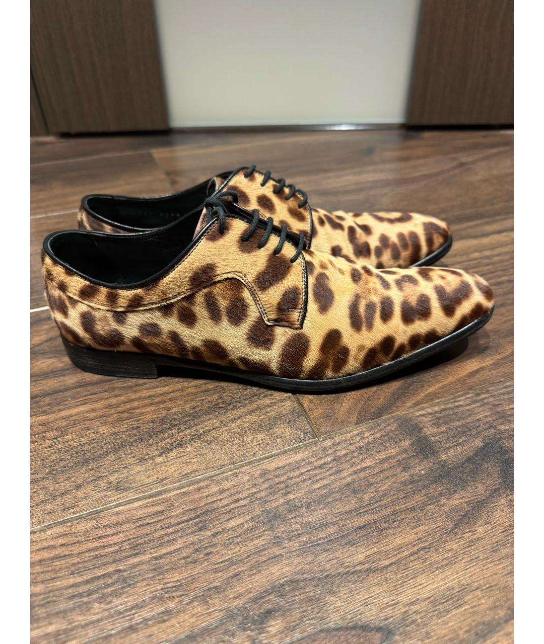 DOLCE&GABBANA Бежевые кожаные брогги и оксфорды, фото 5