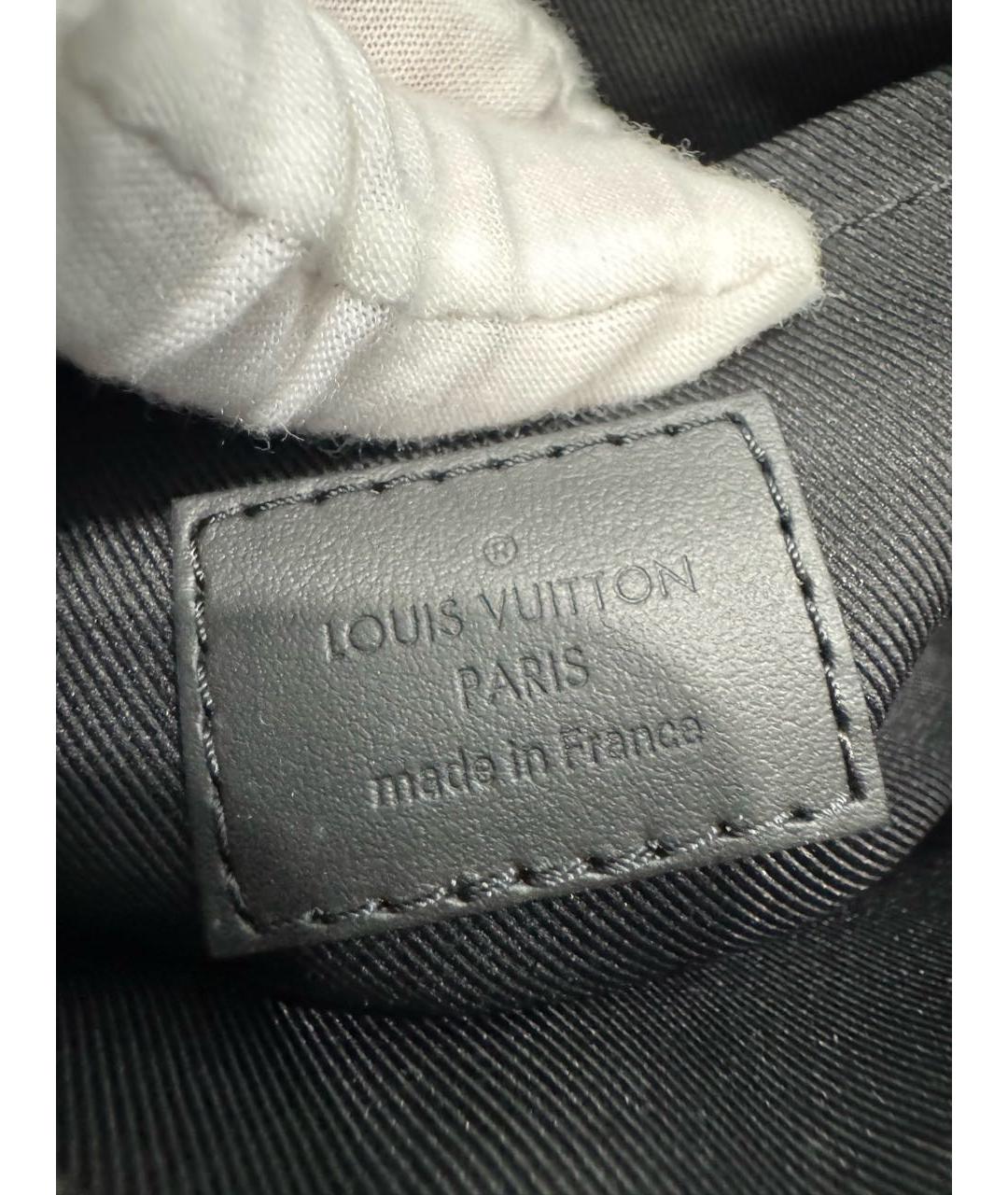 LOUIS VUITTON Черная кожаная сумка на плечо, фото 8