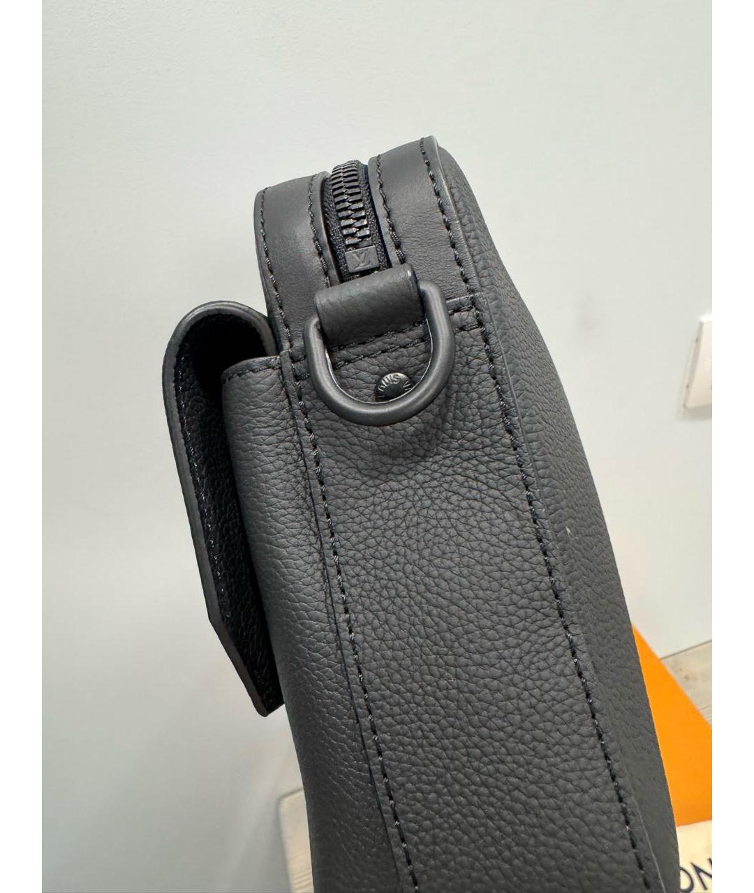 LOUIS VUITTON Черная кожаная сумка на плечо, фото 5