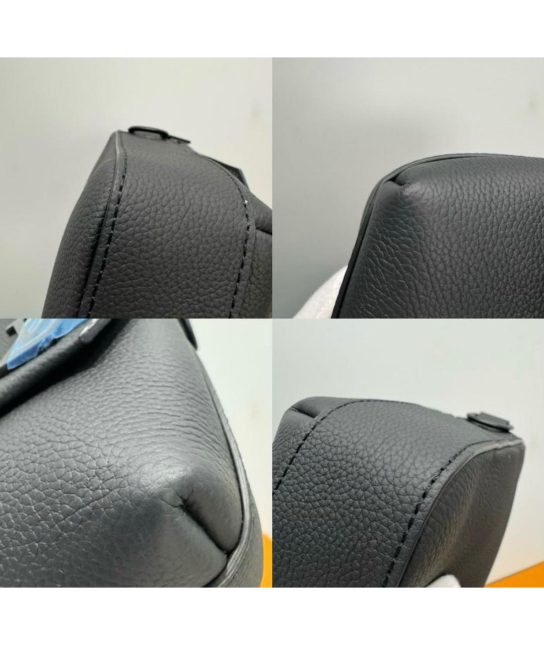 LOUIS VUITTON Черная кожаная сумка на плечо, фото 6