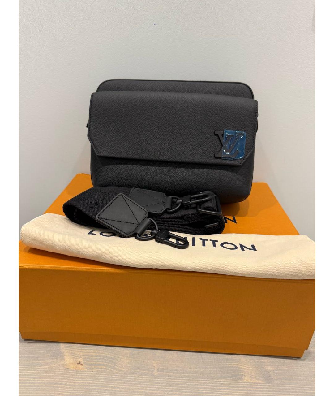 LOUIS VUITTON Черная кожаная сумка на плечо, фото 2