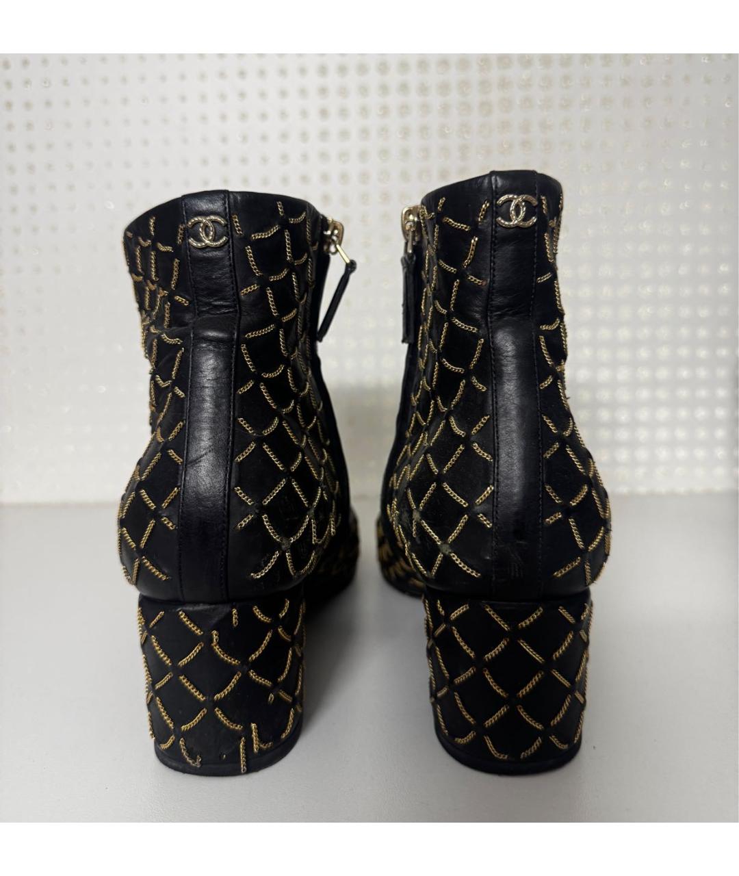 CHANEL Черные кожаные ботильоны, фото 3