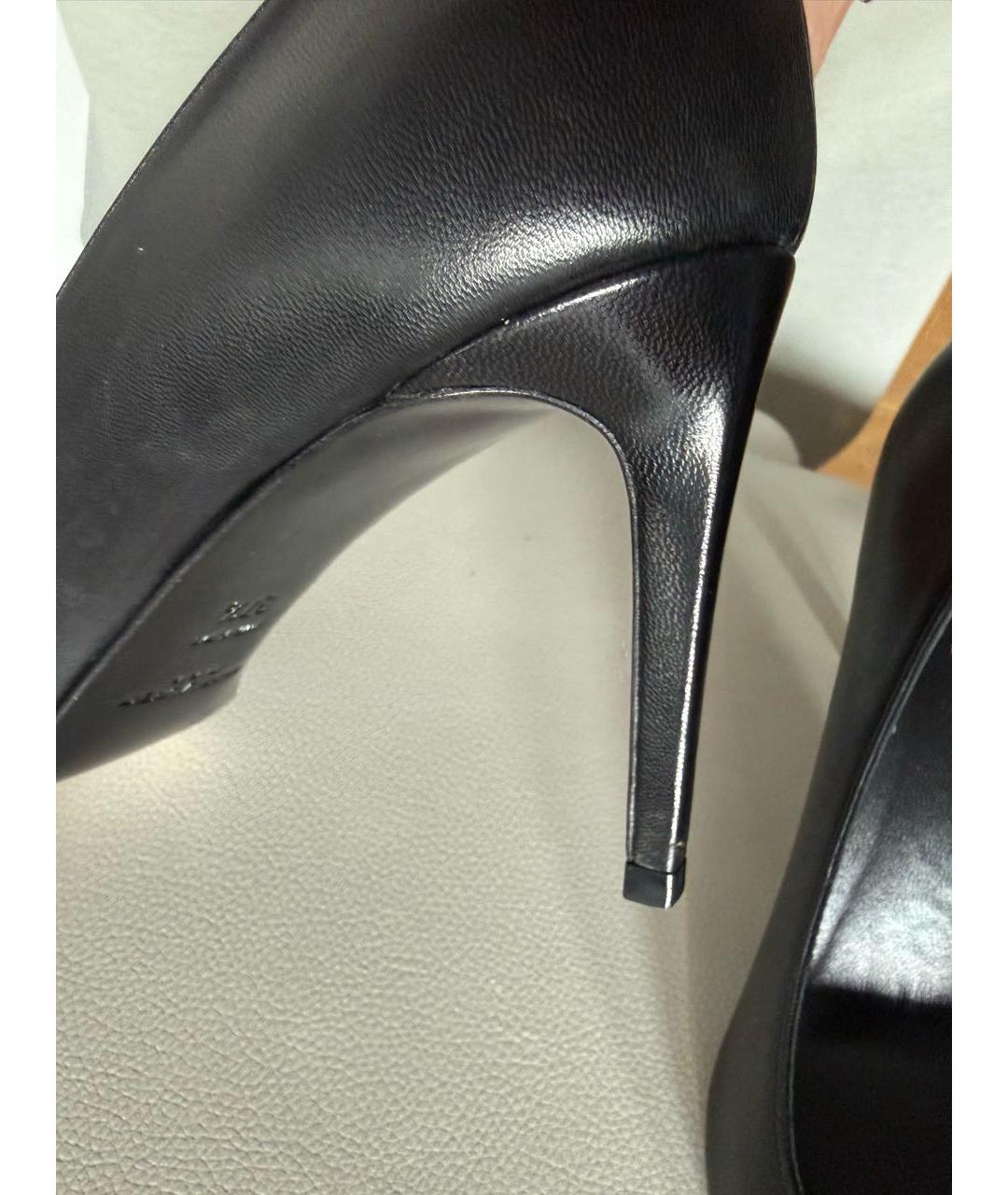 SAINT LAURENT Черные кожаные туфли, фото 4
