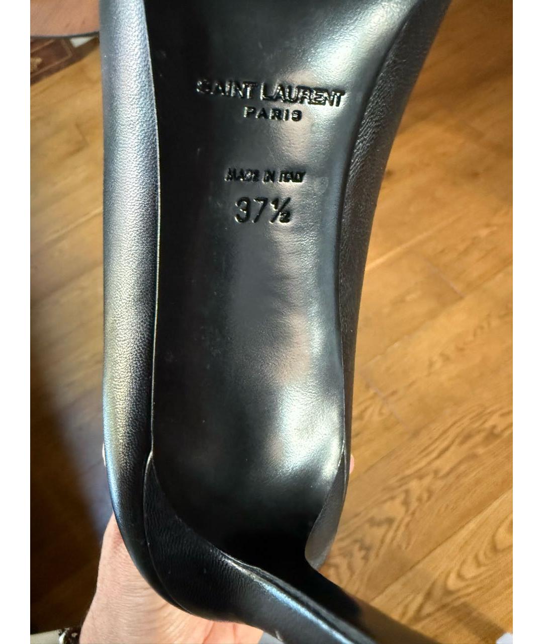 SAINT LAURENT Черные кожаные туфли, фото 7