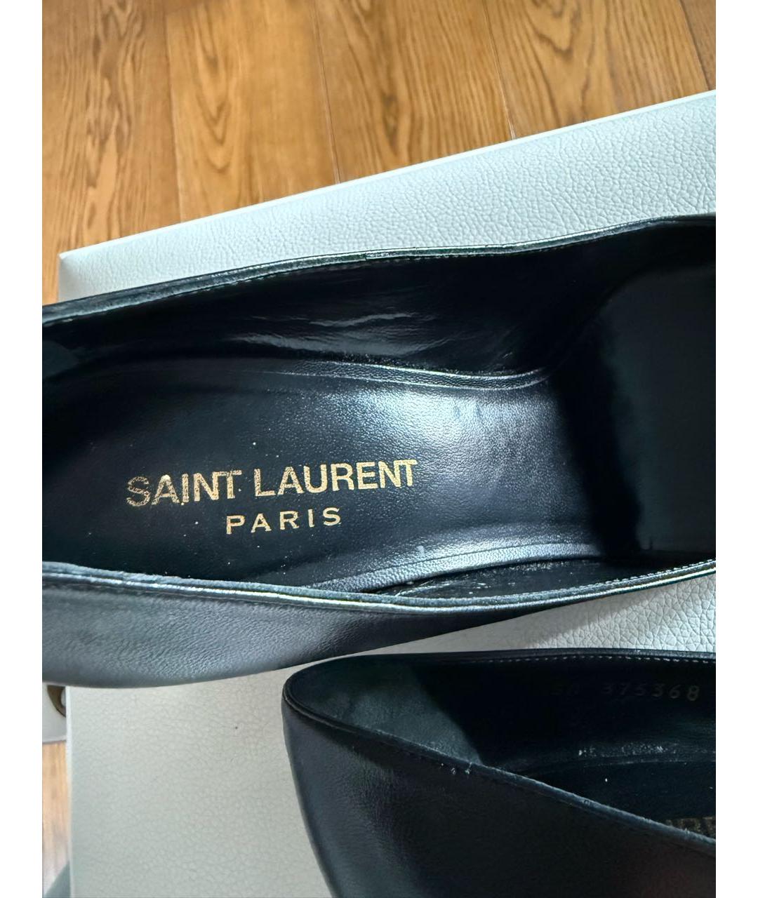 SAINT LAURENT Черные кожаные туфли, фото 3