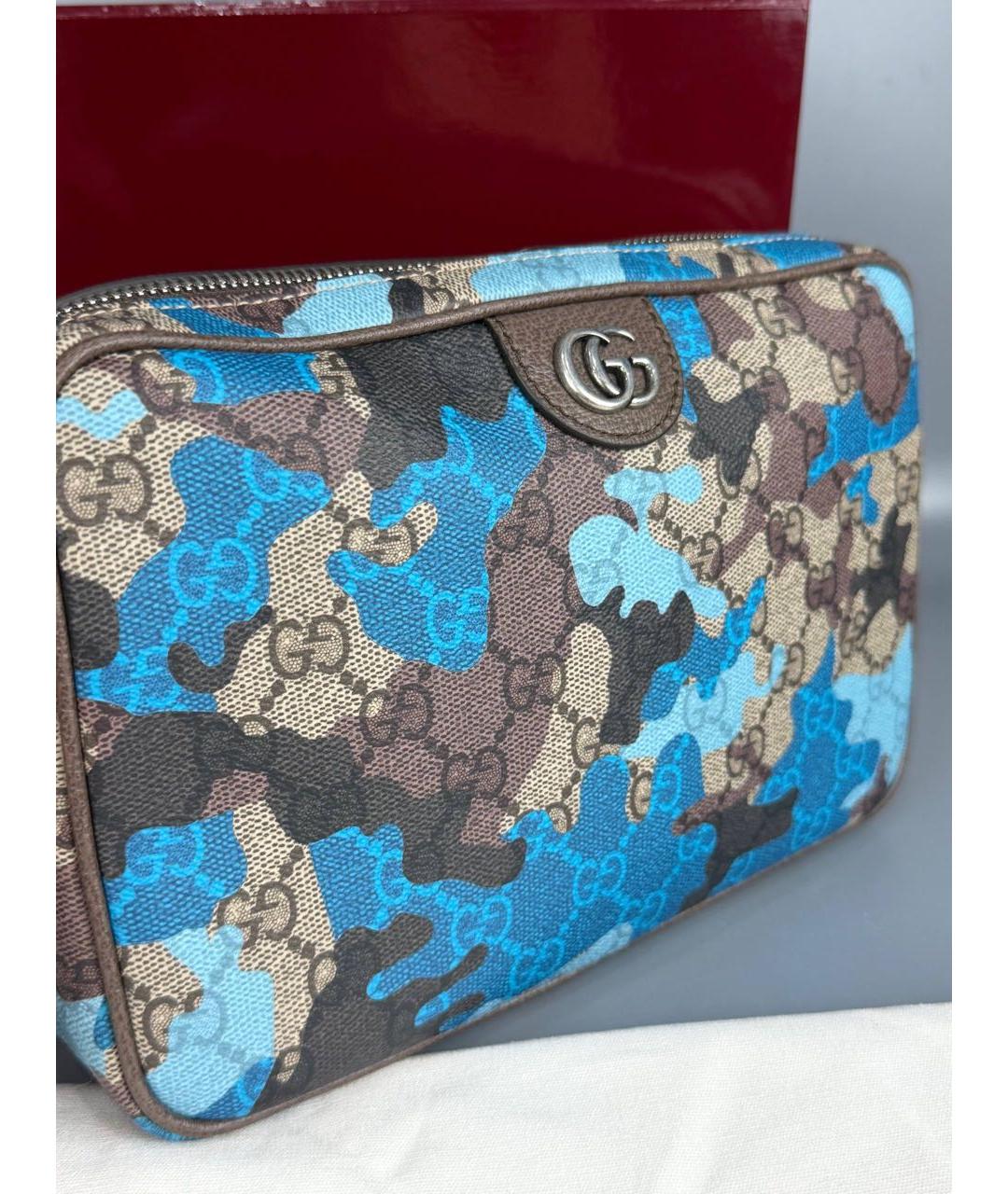 GUCCI Голубая тканевая сумка на плечо, фото 6
