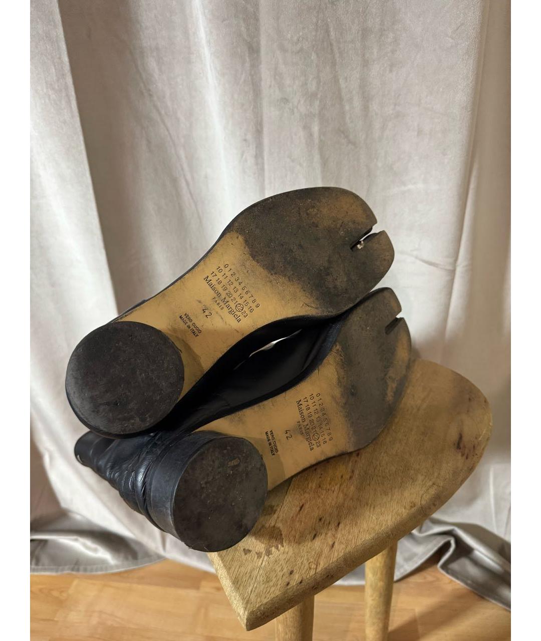 MAISON MARGIELA Черные низкие ботинки, фото 5