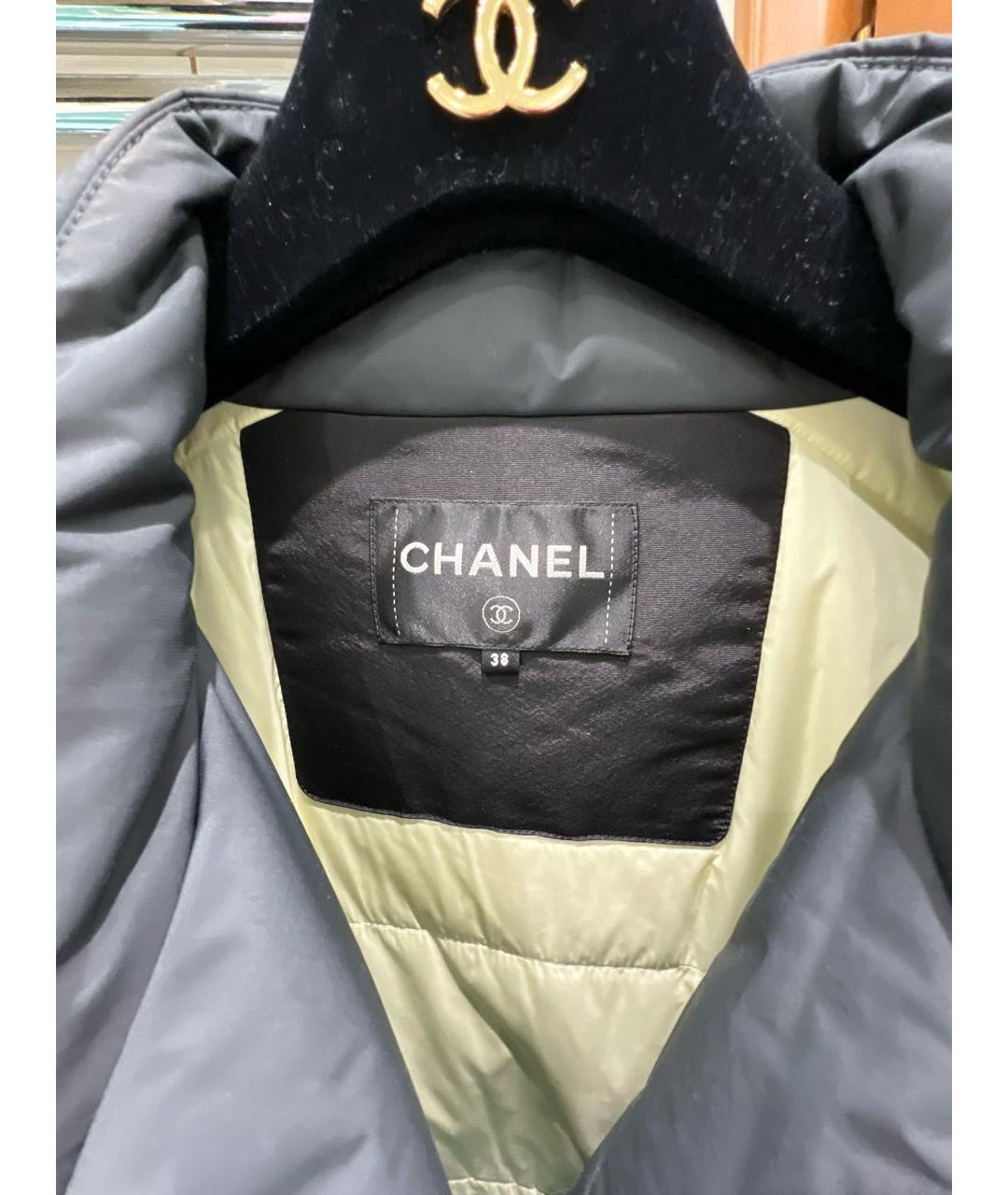 CHANEL Серый полиэстеровый пуховик, фото 3