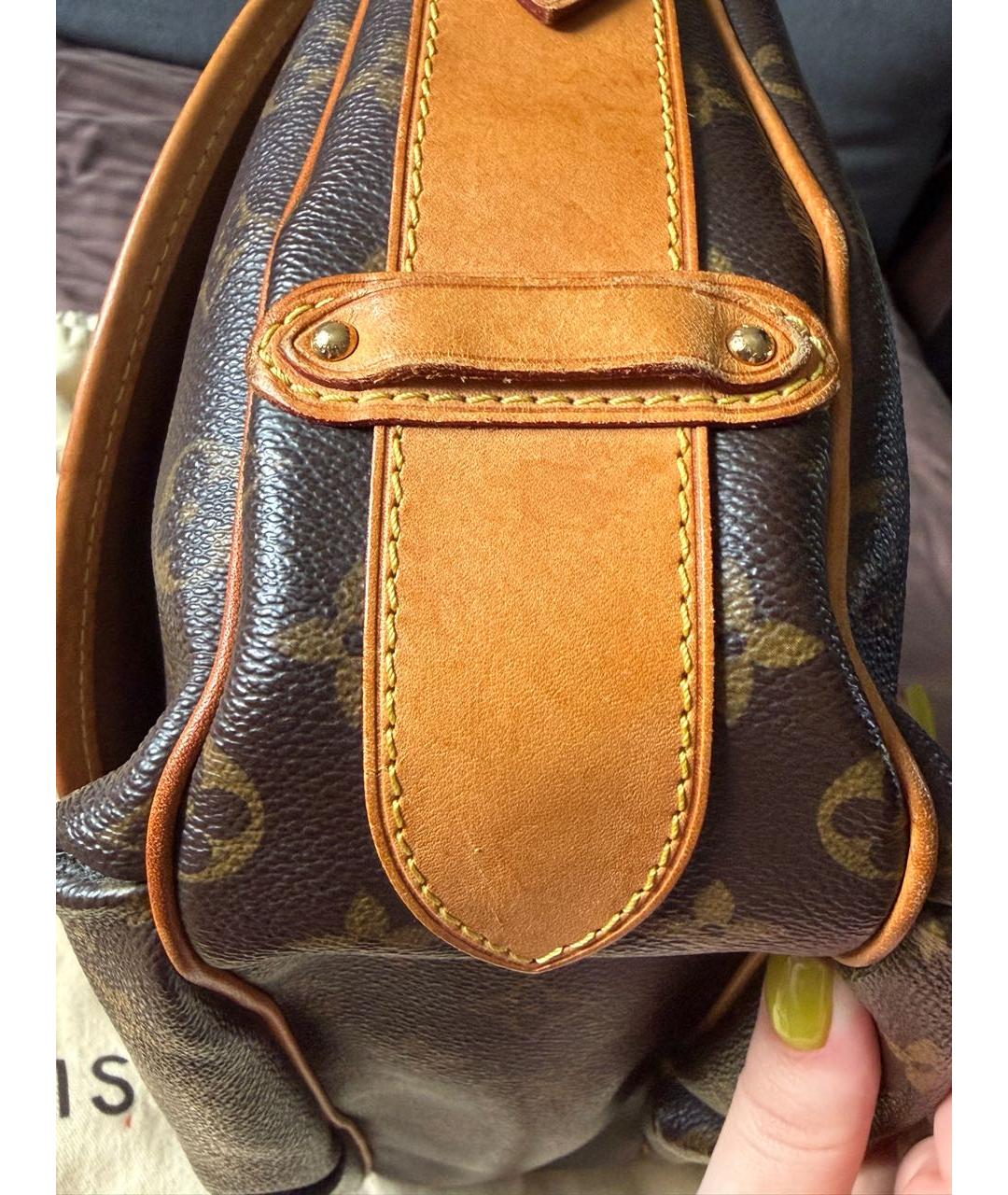 LOUIS VUITTON Коричневая сумка через плечо из канвы, фото 2
