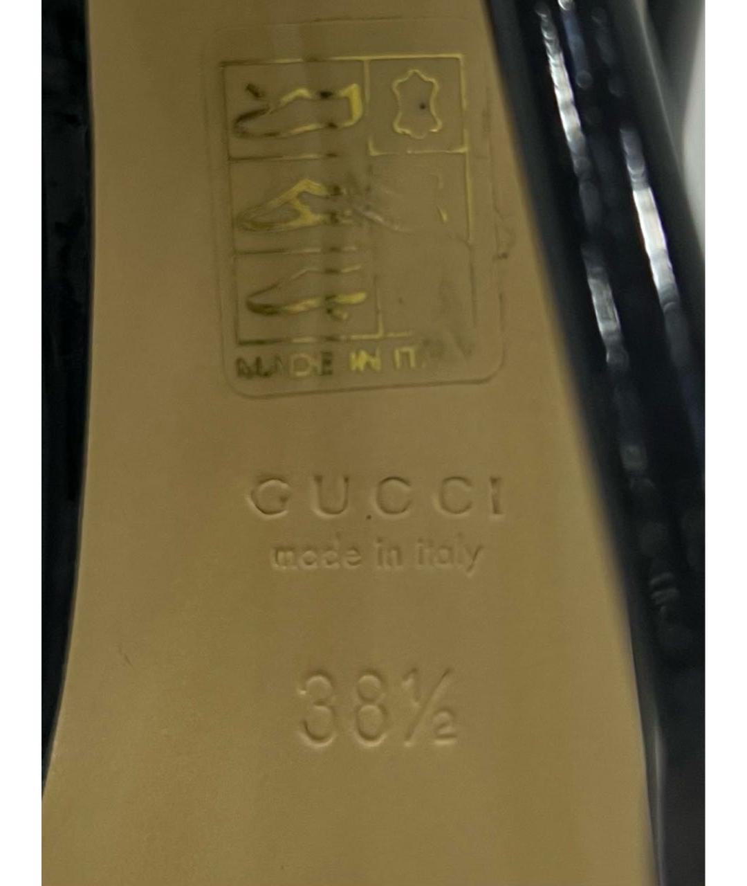 GUCCI Черные туфли из лакированной кожи, фото 6