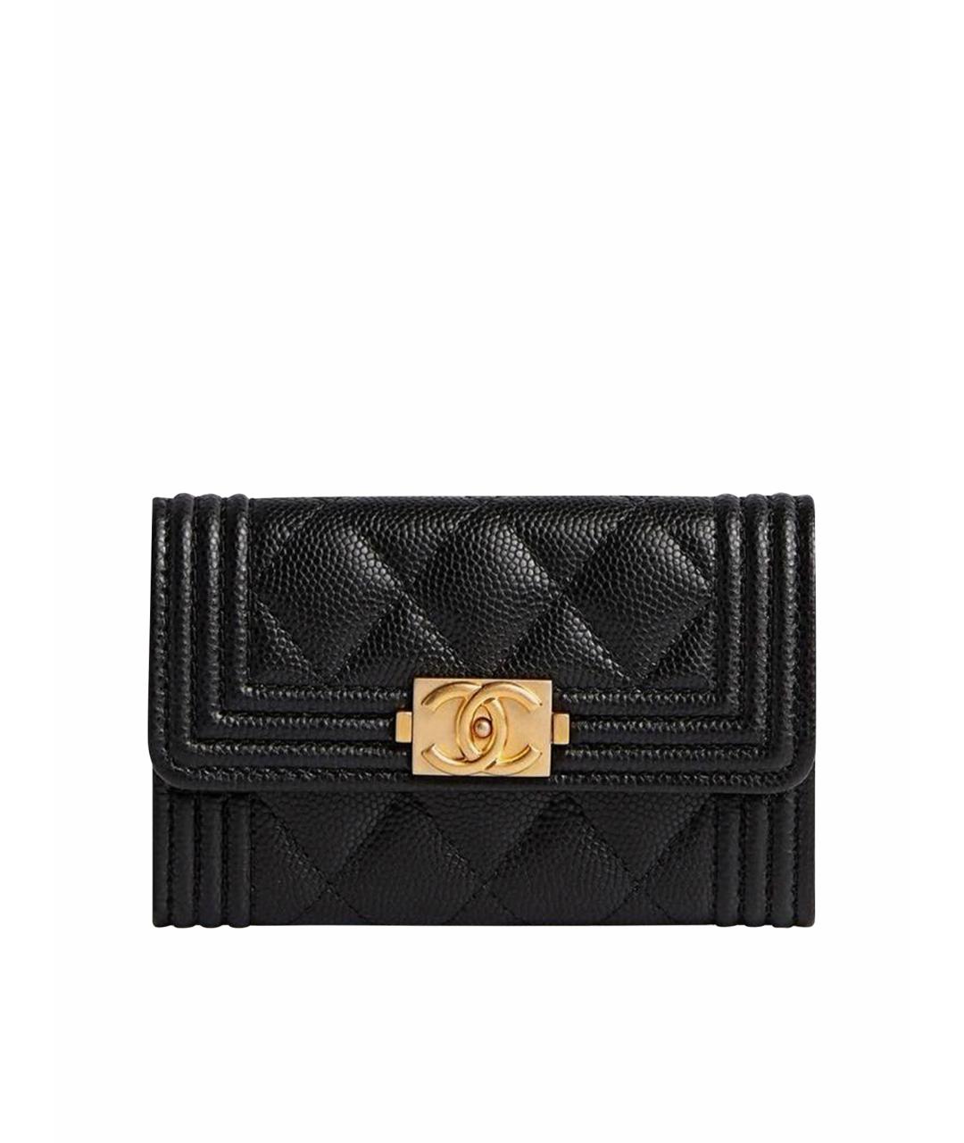 CHANEL Черный кожаный кошелек, фото 1