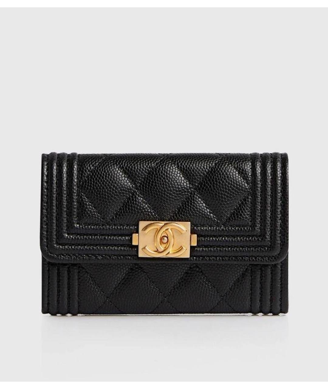 CHANEL Черный кожаный кошелек, фото 9