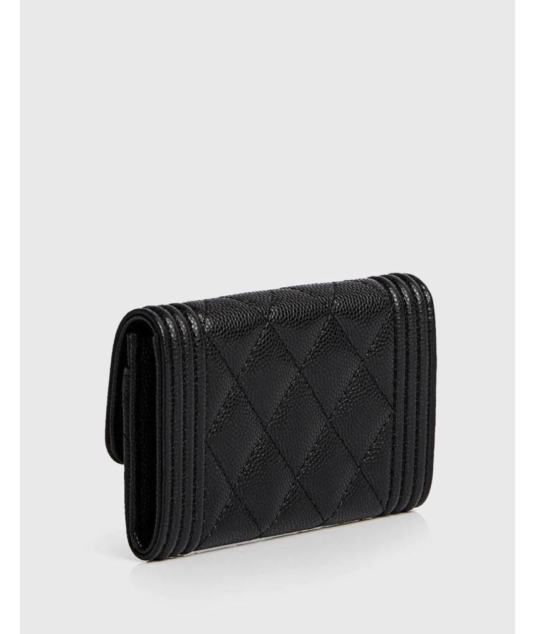 CHANEL Черный кожаный кошелек, фото 3