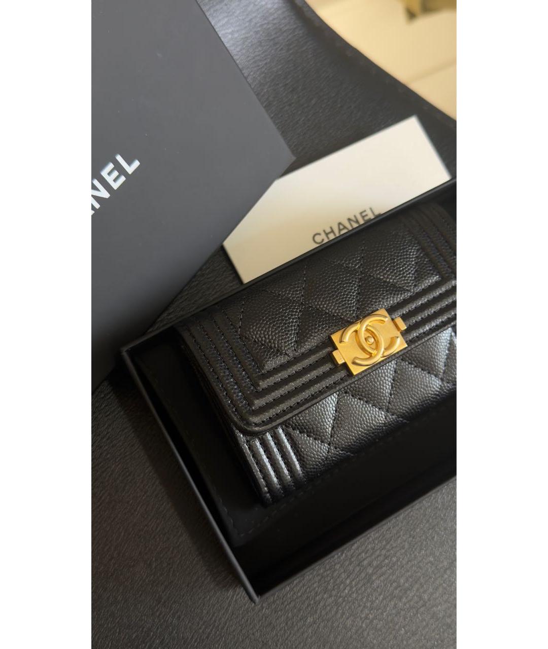CHANEL Черный кожаный кошелек, фото 5