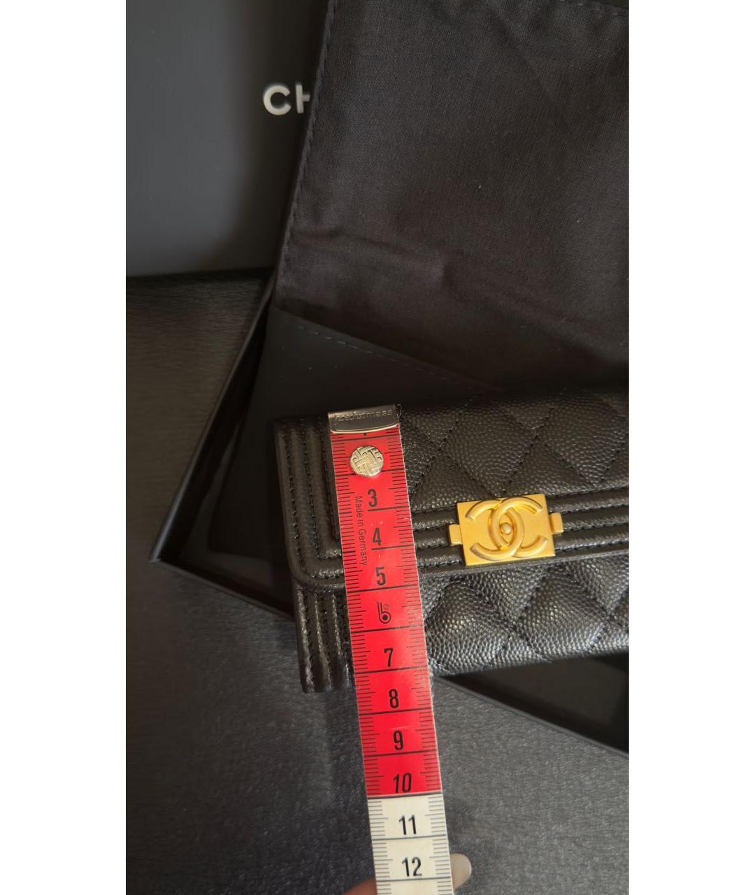 CHANEL Черный кожаный кошелек, фото 8