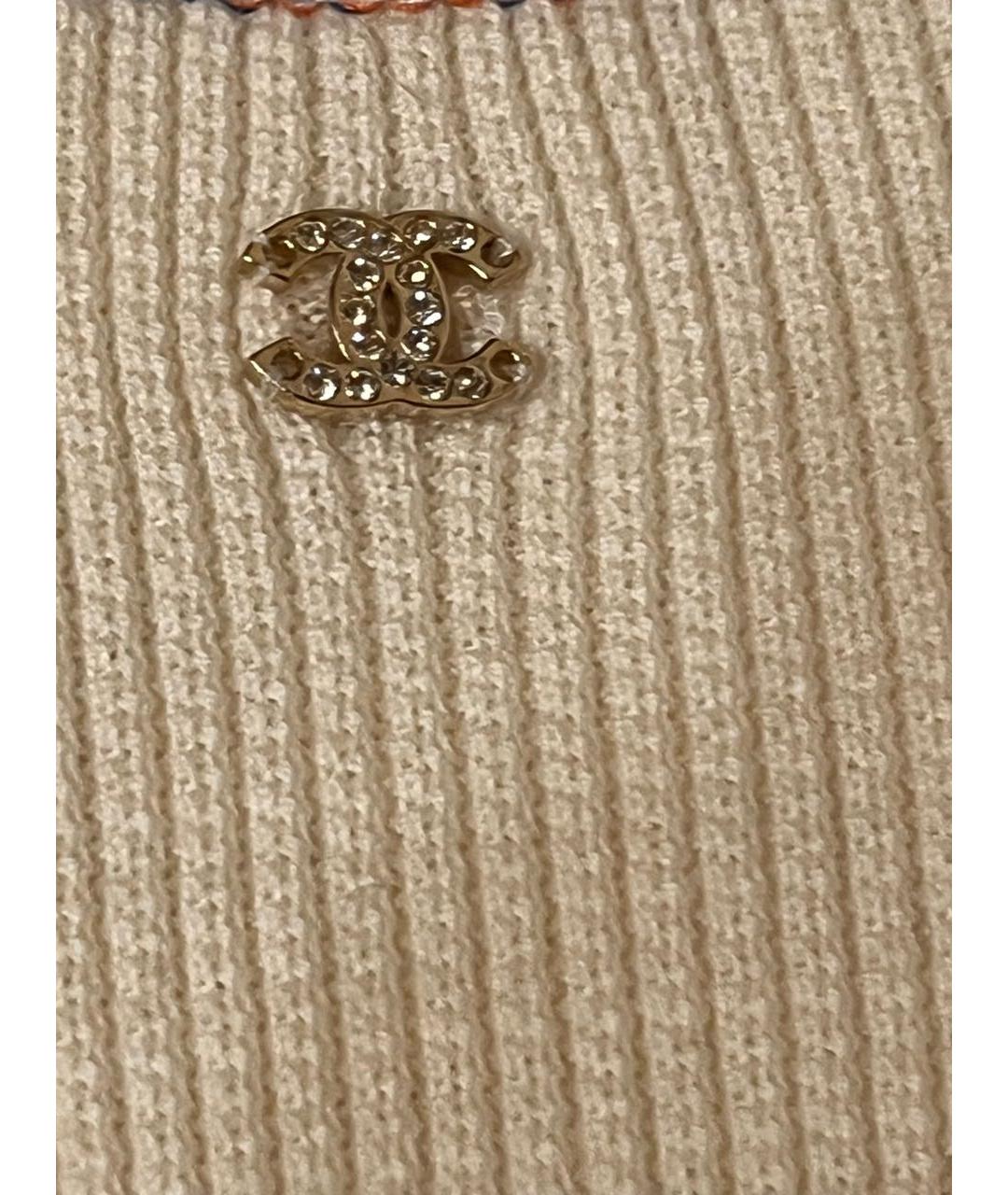 CHANEL Белое хлопковое повседневное платье, фото 4