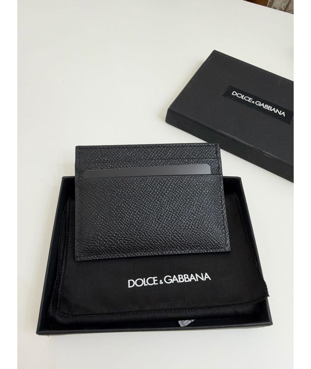 DOLCE&GABBANA Черный кожаный кардхолдер, фото 4