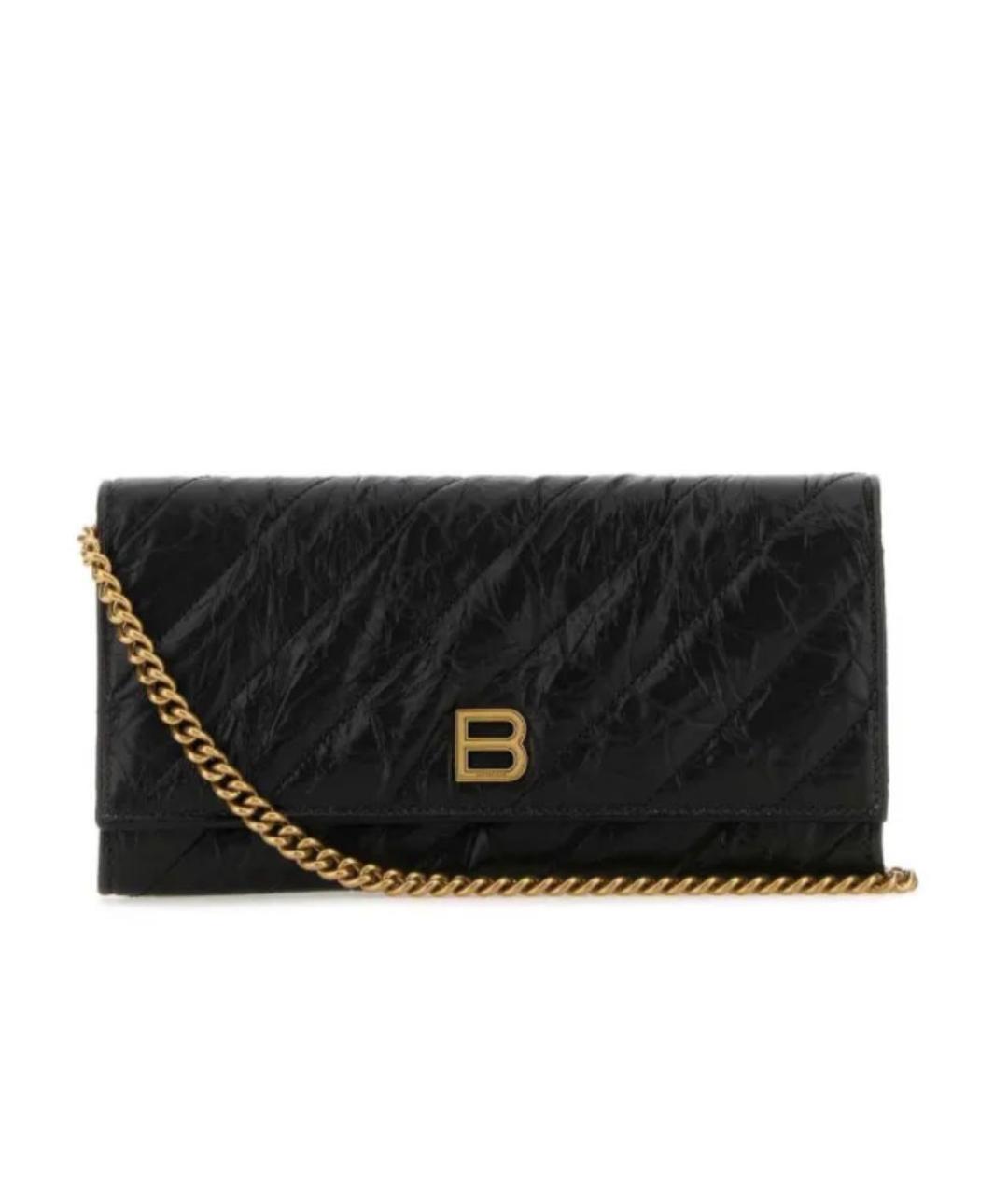 BALENCIAGA Черный кожаный кошелек, фото 1