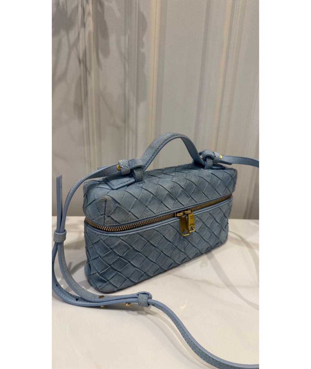 BOTTEGA VENETA Голубая замшевая сумка через плечо, фото 7