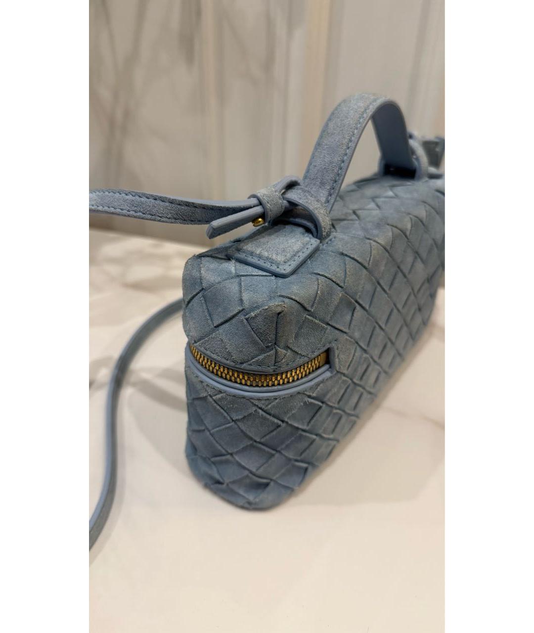 BOTTEGA VENETA Голубая замшевая сумка через плечо, фото 3
