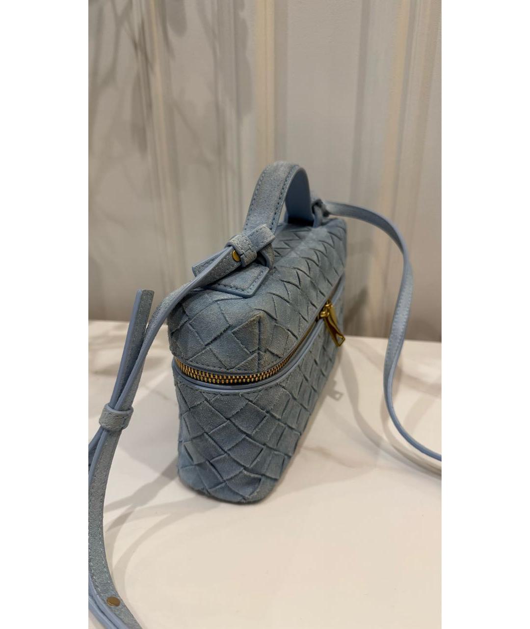 BOTTEGA VENETA Голубая замшевая сумка через плечо, фото 6