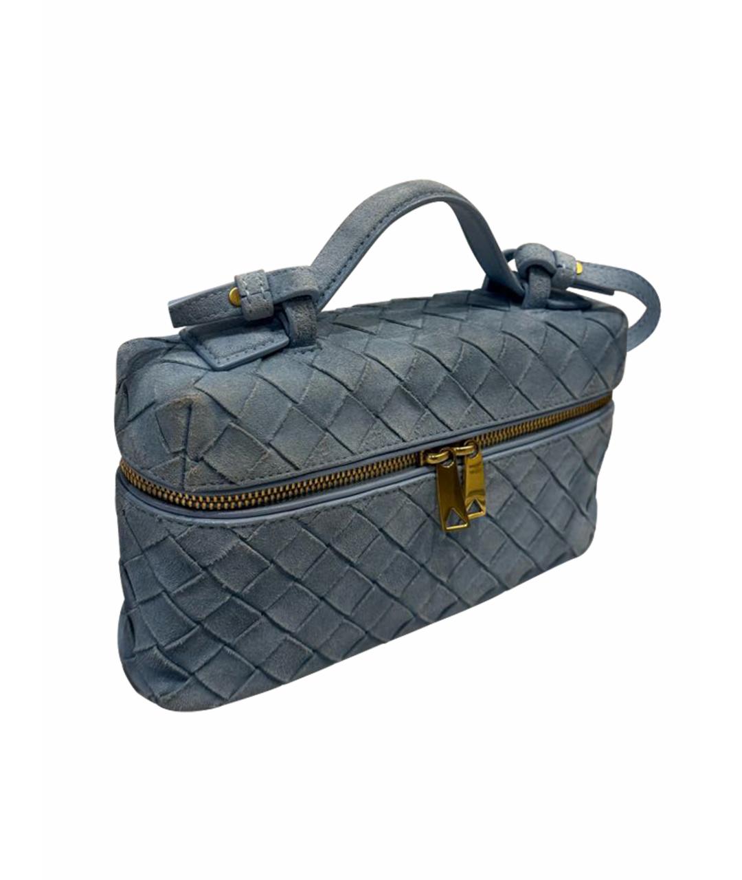 BOTTEGA VENETA Голубая замшевая сумка через плечо, фото 1