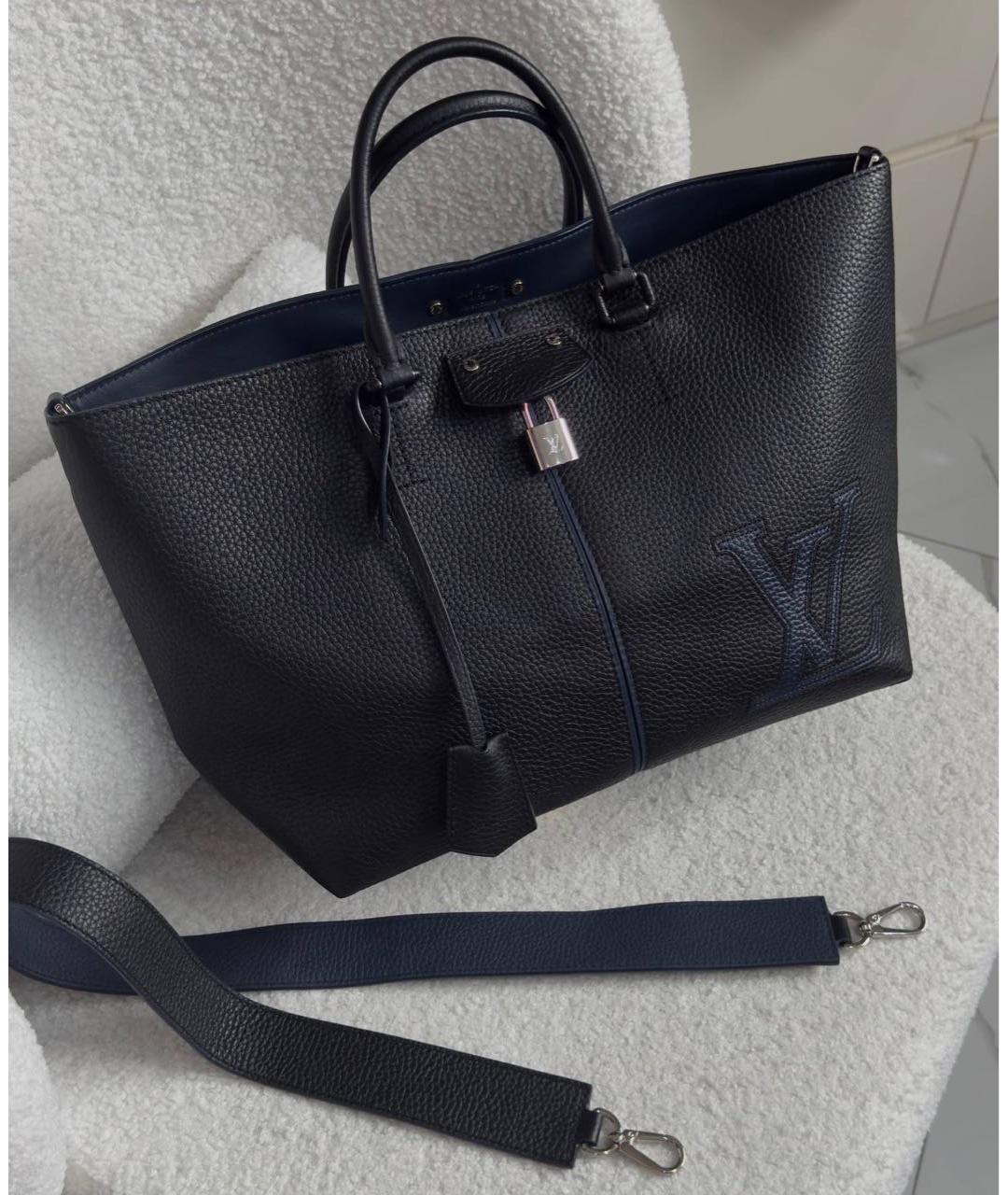 LOUIS VUITTON Черная кожаная сумка через плечо, фото 2