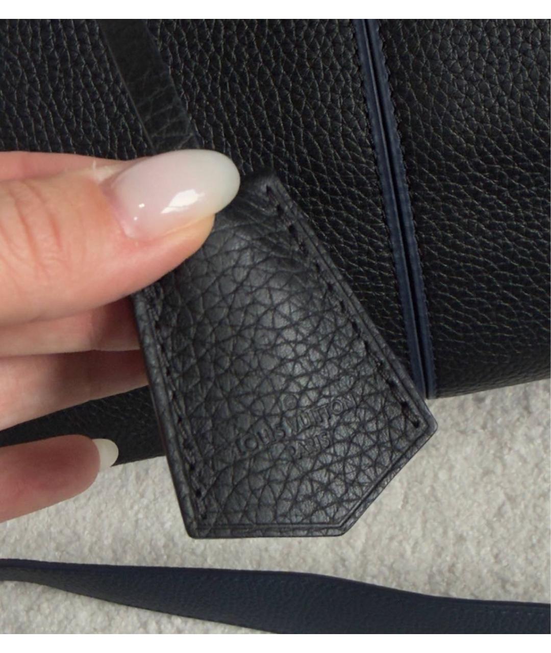 LOUIS VUITTON Черная кожаная сумка через плечо, фото 5