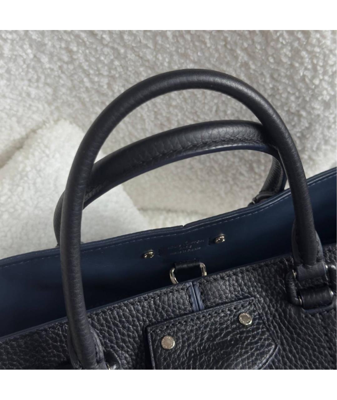 LOUIS VUITTON Черная кожаная сумка через плечо, фото 3
