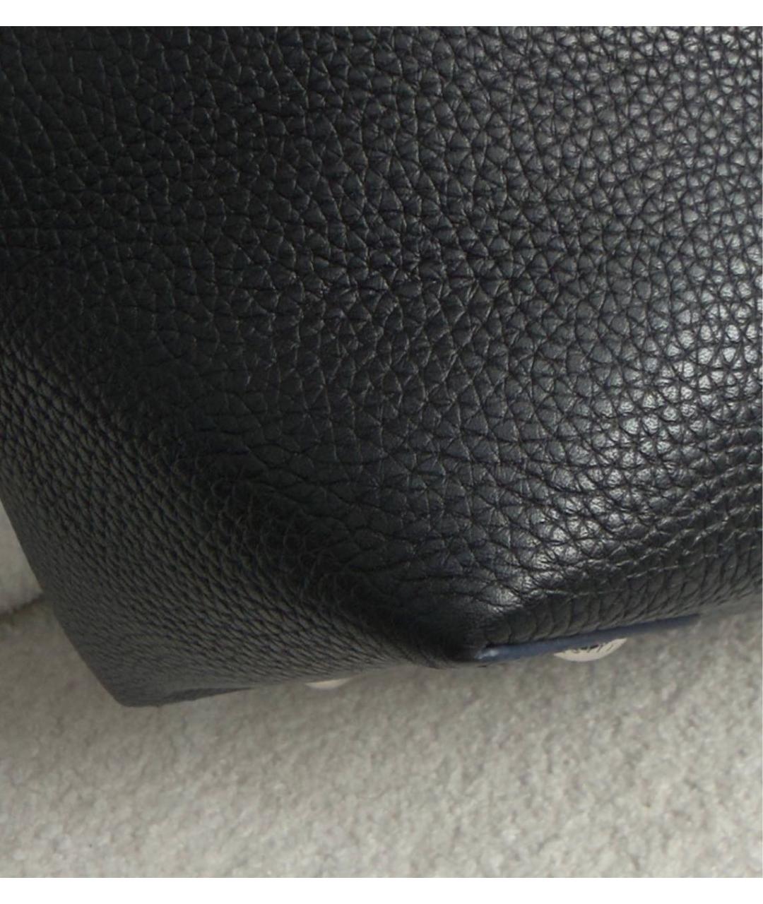 LOUIS VUITTON Черная кожаная сумка через плечо, фото 7