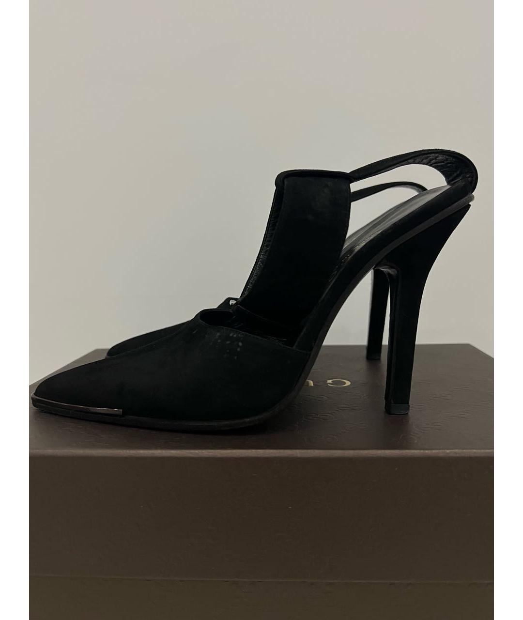 GUCCI Черные замшевые туфли, фото 4