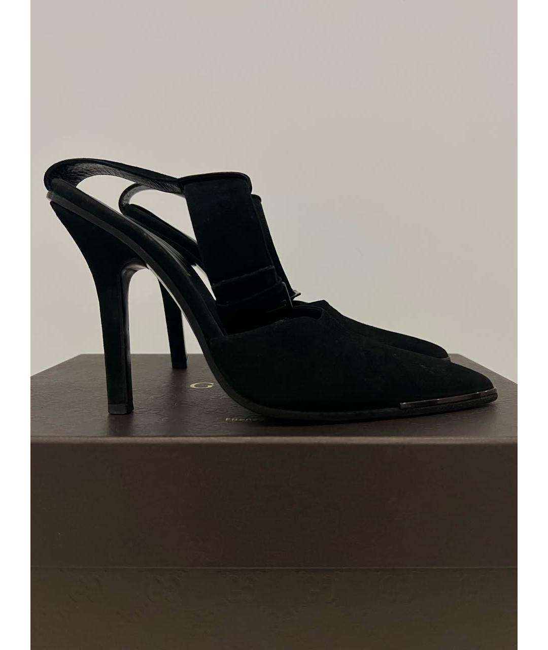GUCCI Черные замшевые туфли, фото 2